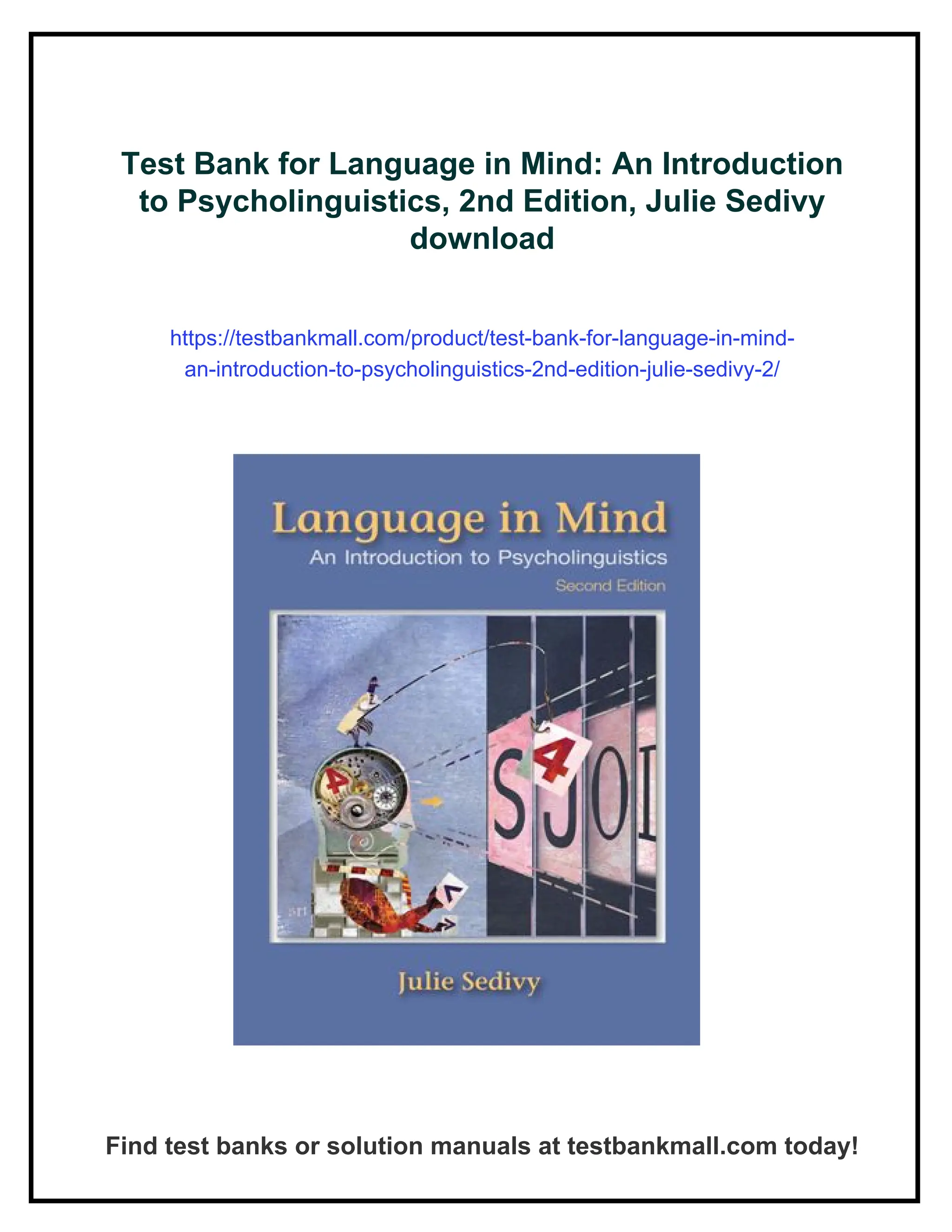 Test Bank for Language in Mind: An Introduction to 