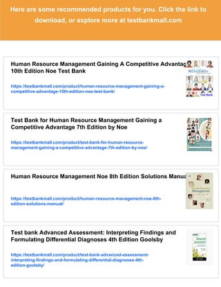 Human Resource Management Gaining A Competitive Advantage 9th Edition ...