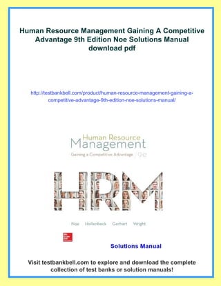 Human Resource Management Gaining A Competitive Advantage 9th Edition ...