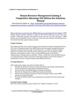Human Resource Management Gaining A Competitive Advantage 9th Edition ...