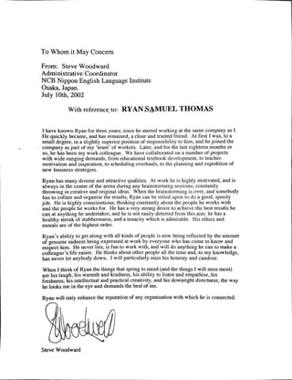 Reference Letter - Woodward