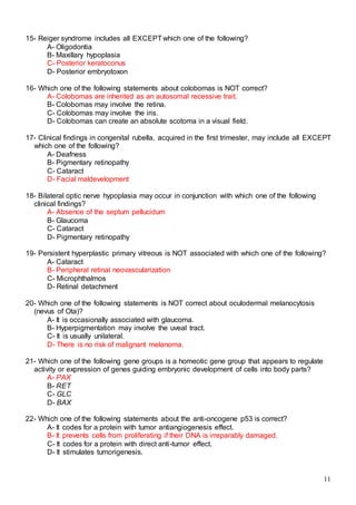 523 ophthalmology MCQs