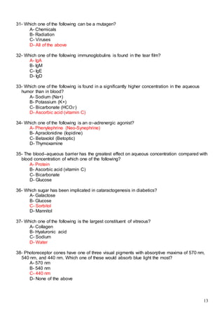 523 ophthalmology MCQs