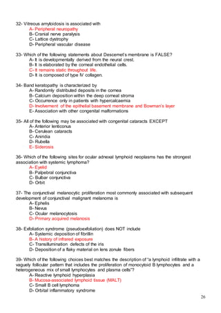 523 ophthalmology MCQs