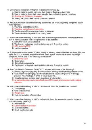 523 ophthalmology MCQs