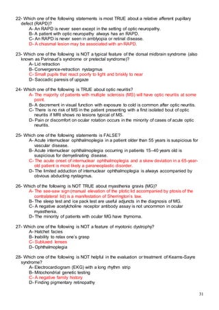 523 ophthalmology MCQs