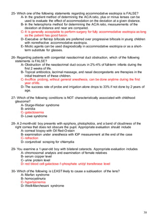 523 ophthalmology MCQs