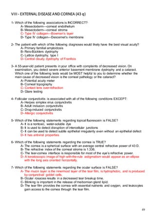 523 ophthalmology MCQs