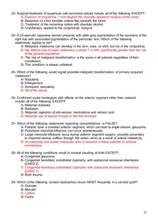 523 ophthalmology MCQs