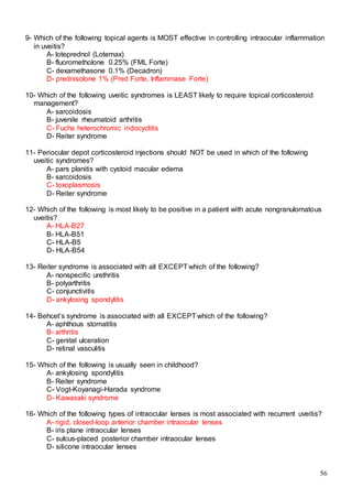 523 ophthalmology MCQs