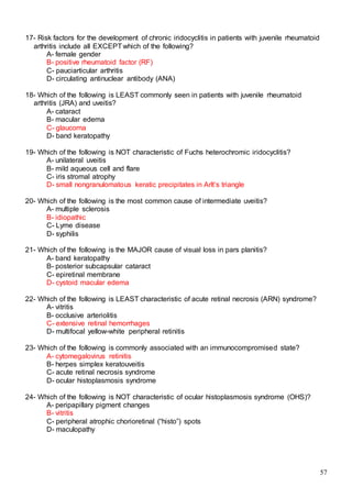 523 ophthalmology MCQs