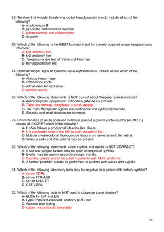 523 ophthalmology MCQs