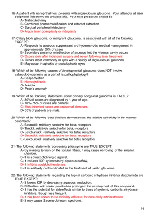 523 ophthalmology MCQs