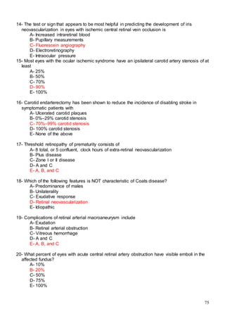 523 ophthalmology MCQs