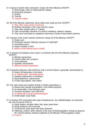 523 ophthalmology MCQs