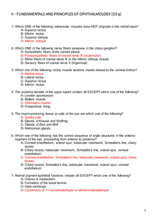 523 ophthalmology MCQs