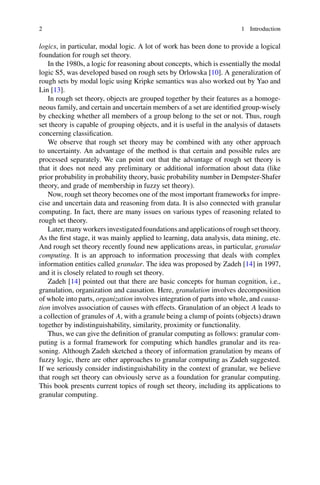 Topics In Rough Set Theory Current Applications To Granular Computing ...