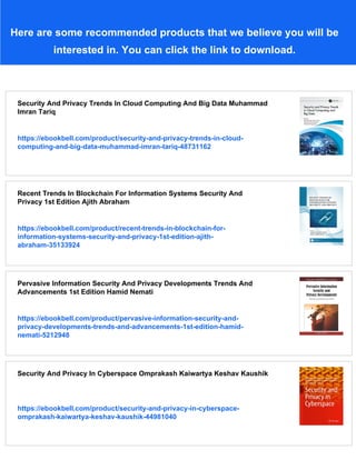 Security And Privacy Trends In The Industrial Internet Of Things 1st Ed ...