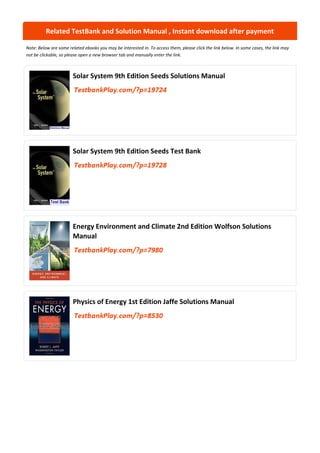 Comprehensive Guide to Solar Energy Engineering Solutions Manual | PDF