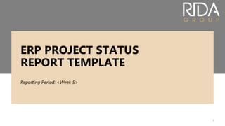 ERP PROJECT STATUS
REPORT TEMPLATE
Reporting Period: <Week 5>
1
 