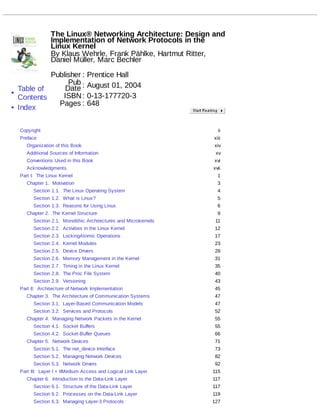 Linux Network Architecture Paperback Klaus Wehrle | PDF