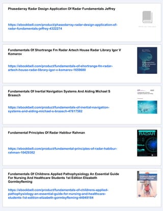 Fundamentals Of Radar Signal Processing 2nd Mark A Richards | PDF