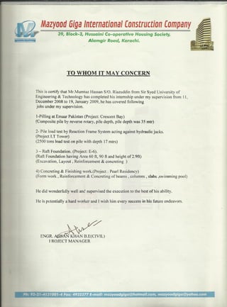 Mazyood Giga Certificate
