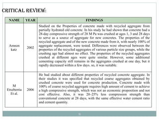 USE OF RECYCLED CONCRETE AGGREGATEs ( RCA) IN PAVEMENT CONSTRUCTION | PPTX