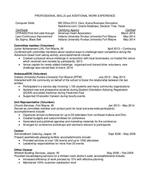 lean six sigma resume 2015
