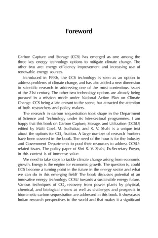 Carbon Capture Storage And Utilization A Possible Climate Change ...