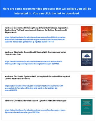 Nonlinear Control And Filtering For Stochastic Networked Systems Bo | PDF