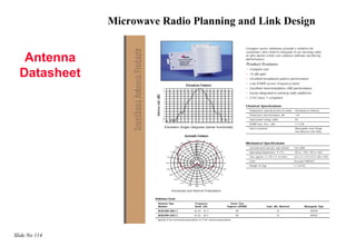 Microwave Radio Planning and Link Design


   Antenna
  Datasheet




Slide No 114
 