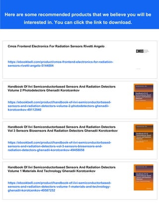 Radiation Sensors With 3d Electrodes Betta Gianfranco Dalla Parker | PDF
