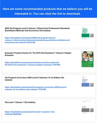 Cfa Level 1 Quantitative Methods.pdf Cfa 2020 Level 1 Volume 1 Ethics And Quantitative Methods 1st Various | PDF