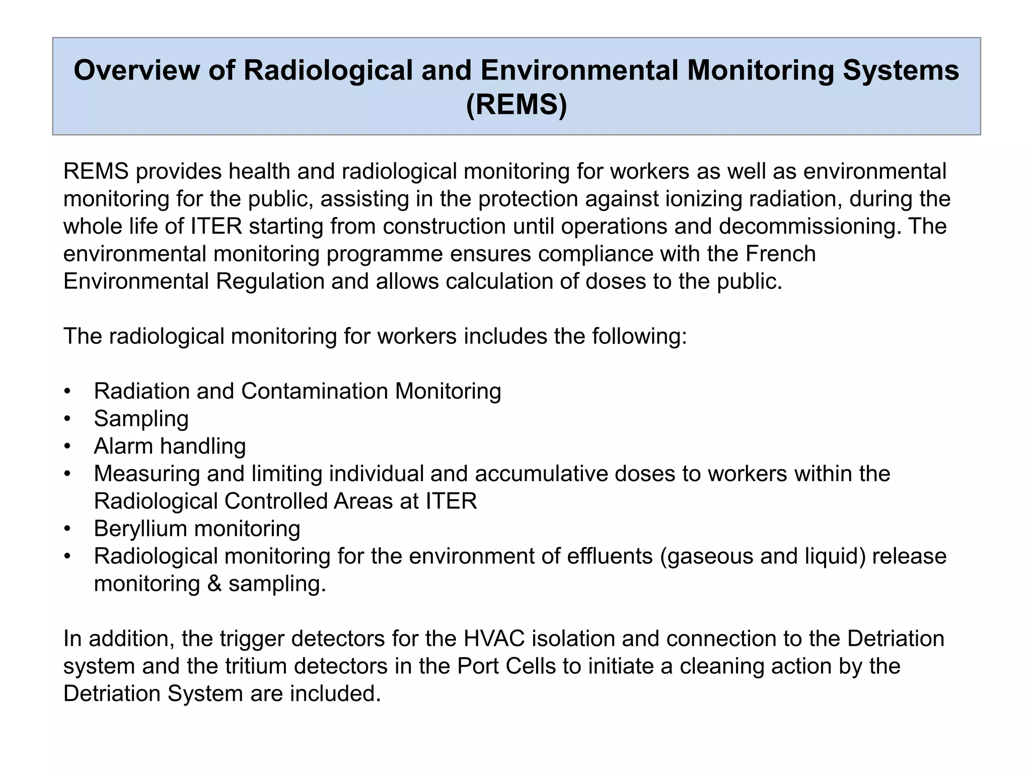 An Overview of the Radiological Environmental Monitoring System | PPTX
