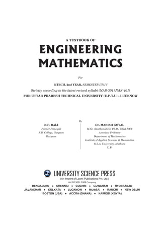 Engineering Math Utm Textbook A Textbook Of Engineering Mathematics For Up Technical University ...