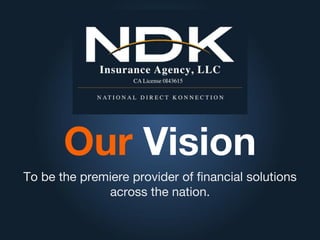 Our Vision
To be the premiere provider of financial solutions
across the nation.
 