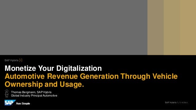 Monetize Your Digitialization Automotive Revenue Generation Through V