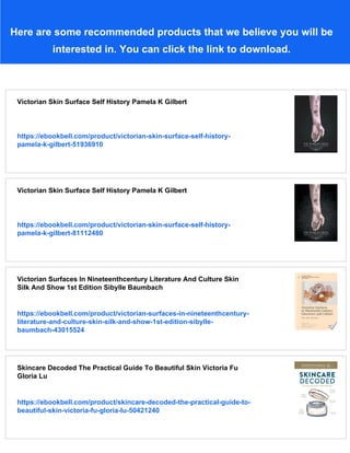 Victorian Skin Surface Self History Hardcover Pamela K Gilbert | PDF