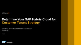 PUBLIC
Vinita Sinha, Product Expert, SAP Hybris Expert Services
October2017
Determine Your SAP Hybris Cloud for
Customer Tenant Strategy
 