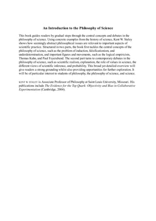 An Introduction To The Philosophy Of Science Kent W Staley | PDF