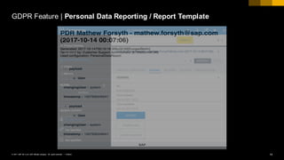 14PUBLIC© 2017 SAP SE or an SAP affiliate company. All rights reserved. ǀ
GDPR Feature | Personal Data Reporting / Report Template
 