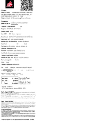 Mexican Example Invoice Comprehensive Overview of Mexican CFDI Invoice Details and Tax ...