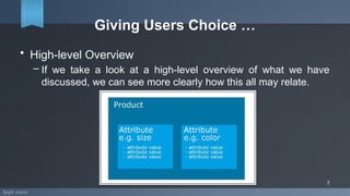 Giving Users Choice …
• High-level Overview
– If we take a look at a high-level overview of what we have
discussed, we can see more clearly how this all may relate.
7
 