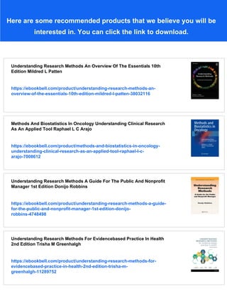 Understanding Research Methods An Overview Of The Essentials Paperback ...