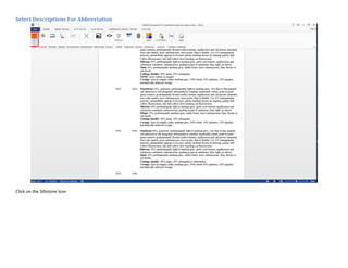 Select Descriptions For Abbreviation
Click on the Siltstone Icon
 