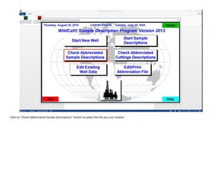 Click on "Check Abbreviated Sample Descriptions" button to select the file you just created.
 
