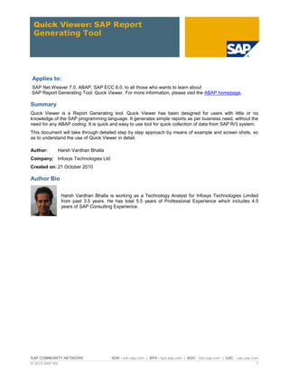 SAP Quickviewer | PDF