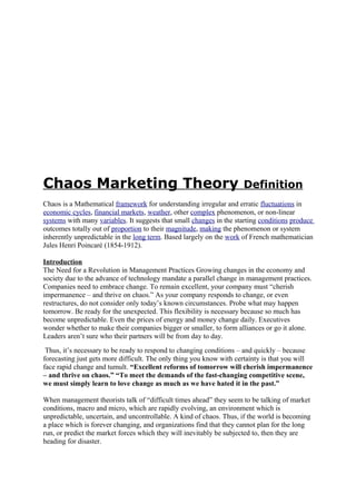 Thriving On Chaos Theory By Bernard Tapiwa Sithole