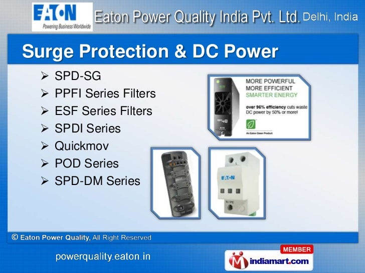 Search and Select Power Quality Products by Eaton Power Quality India